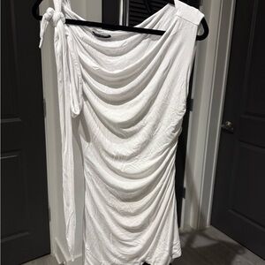 Elegant White Draped Romper